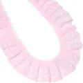 Rosa plissierte Spitze Chiffon doppelschichtige Rüschen Borte Band für DIY Kleidung Nähhandwerk. - 2 Yards/Packung (Breite 5cm) / Rosa