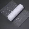 White holographic sequin tulle roll fabric, perfect for DIY wedding dress party decoration and crafts. - Sparkling Sequin White