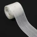 Transparentes Netz-Strassband für Blumenverpackung, DIY handgemachte Schleifen und Haarschmuck. - Breite 4cm 5 Yards/Rolle / Beige