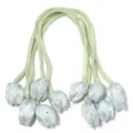 Bourgeons de tulipe bleu clair élastique double ruban accessoire strass scintillant détail - 5 Pièces / Starry Green