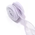 Nahaufnahme von helllila Organzaband mit Perlenrand, ideal für Geschenke und Dekorationen. - 5 Yards Packung / Grau