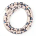 Glas Distanzperlen, irisierende galvanisierte Zylinder Losperlen fur DIY Schmuckherstellung. - 110 Stk/Pack (3*6mm) / Rosa und Grau Verlauf