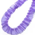 Lila gerüschter Chiffon Organza Spitzenbesatz Detail, ideal für Bastelarbeiten und DIY. - Breite 2.5cm / Lila