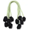 Bourgeon de tulipe strass ruban double face élastique accessoire de vêtement détail - 5 Pièces / Noir Étoilé