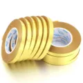 Gold metallic tape detail close-up shot, showing multiple stacked rolls with shiny surface finish. - 5mm Width 10m Length / Gold