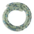 Green electroplated glass wheel bead detail shot for DIY jewelry making and bracelet accessories. - Light Green Electroplated