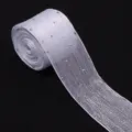 Transparente Netz-Strass-Bande für Blumenverpackung, handgemachte Schleife und Bekleidungszubehör. - Breite 4cm 5 Yards/Rolle / Weiß