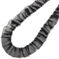 Schwarzes plissiertes Chiffonband Rüsche transparenter Stoff für DIY Handwerk Nähen - Breite 2.5cm / Schwarz