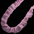 Rosa gerüschtes Organzaband Spitzenstoff, transparente Faltenborte für DIY Handwerk Nähzubehör. - Breite 2.5cm / Rosa