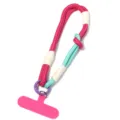 Polyester Dopamine Farbkombination kurzer Handgelenk Lanyard Riemen für Handy Kamera Detail. - Fuchsia