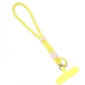 Adjustable yellow phone lanyard detail, durable polyester wrist strap close-up view. - 1 Piece / Yellow