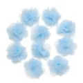 Light blue chiffon fabric flowers, mesh rose DIY accessories for apparel craft hair clips. - 10 Pieces/Pack (2cm Diameter) / Lake Blue