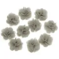 Grey chiffon flower patches 3D rolled rose DIY handmade hair accessories for clothing decor - 10 Pieces/Pack (2cm Diameter) / Army Green