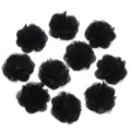 Black chiffon flower details, DIY handmade accessories for hair clips, clothing and hats. - 10 Pieces/Pack (2cm Diameter) / Black