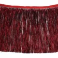 Bordo di frange metalliche rosse, bordo di tenda di tinsel per festa carnevale costume variante - 1 Yard/Confezione / Borgogna
