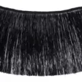 Profilo di frange nere tenda di tinsel per festa carnevale sfondo di scena decorazione - 1 Yard/Confezione / Nero