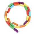 Perle sfuse di turchese a tubo quadrato colorate per accessori per la creazione di gioielli fai da te - 26 Pezzi/Confezione / Colorato