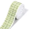 Green tweed style ribbon with white lace edge for DIY crafts, gift wrapping and garment sewing. - 4cm Width x 3 Yards Length / Fruit Green