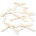 Knitted bow detail shot, cute DIY cotton accessory for clothing, shoes, hats, and hair clips. - Set of 6 / Beige