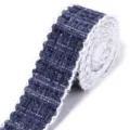 Classic tweed braided ribbon navy blue decorative DIY hair bow apparel accessory trim - 4cm Width x 3 Yards Length / Dark Blue