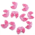 Pink lace grosgrain ribbon bows DIY children hair accessories craft sewing supplies 10pcs - Length 4.5cm Width 4cm / Rose Red