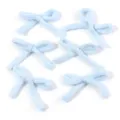 Light blue knitted bow DIY accessory, soft plush cotton material, cute craft supply. - Set of 6 / Sky Blue
