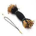 Black string hang tags with gold pin fasteners for clothing apparel accessories labels - 100 Pieces/Pack (12cm) / Black