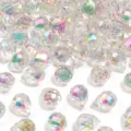 Detailweergave van regenboog gefacetteerde kristallen kralen voor DIY sieraden maken. - Gefacetteerde Aardbei (Horizontaal Gat) / 8x9mm (50 Stks./Verpakking) / Zonnig Roze