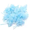 Hellblaue Chiffon Bänder 3D Blumen DIY Haarschmuck Bekleidung Zubehör Bastelbedarf - 3D-Blume mit Band / 10er Pack / Blau