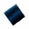 Bobina de hilo de cordon de seda azul oscuro vista detallada para manualidades DIY y accesorios - Espesor 1.5mm 80 Yardas/Rollo / Azul Marino