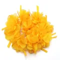 Gelbe Chiffon Band 3D Blumen DIY Haarschmuck Kleidungszubehör Handwerk Bastelbedarf - 3D-Blume mit Band / 10er Pack / Goldgelb
