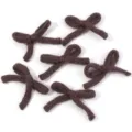 Brown knitted bow DIY accessories, plush texture, perfect for handmade hair clips and crafts. - Set of 6 / Dark Coffee