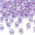 Lichtpaarse AB kleur gefacetteerde kristzen aardbei kraaltjes voor DIY sieraden ketting - Gefacetteerde Aardbei (Horizontaal Gat) / 50 Stuks / Paars