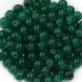 Perles de verre vert foncé perles rondes en vrac pour bijoux faits main colliers bracelets - Vert foncé