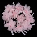 Chiffon Band Blumen Detail, rosa DIY Handwerk Zubehör für Haarnadeln und Kleidung Dekoration. - 3D-Blume mit Band / 10er Pack / Blassgrün