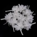 Weiße Chiffon-Band 3D Blumen DIY Zubehör, Stoff Haarspangen und Kleidung Dekor Teile. - 3D-Blume mit Band / 10er Pack / Beige