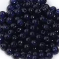 Perles rondes en verre bleu foncé pour colliers de bracelets de bijoux faits à la main et breloques. - Bleu Royal