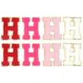 Toppe con lettere H in ciniglia con bordo glitterato dorato per creazioni fai da te. - Lettera H (F6339) / 5.5cm Autoadesivo (8 Pezzi/Confezione)