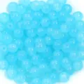 Perles rondes en verre bleu clair en vrac, parfaites pour les bijoux faits à la main DIY. - Bleu lac