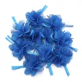 Blaue Chiffon Band 3D Blumen DIY Bastelzubehör für Haarschmuck Kleidung Kopfbedeckung. - 3D-Blume mit Band / 10er Pack / Dunkelblau