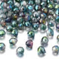 Gefacetteerde kristallen kralen druppel iriserend glas losse kralen voor DIY sieraden detail - Gefacetteerde Aardbei (Horizontaal Gat) / 50 Stuks / Rozerood Groen