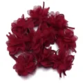 Dunkelrote Chiffonbänder 3D Blumen Accessoires für DIY Haarnadeln, Hanfu und Taschen. - 3D-Blume mit Band / 10er Pack / Burgunderrot