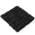 Detail view of black PE foam rose flowers decorative mat, wedding and home decor backdrop - 144 Pieces/Pack / Black / 1.7cm Diameter