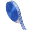 Blaues Jacquard-Band mit Rautenmuster, ideal für DIY-Basteln, Hanfu und Bekleidungskanten. - 1,2 cm Breite / Saphirblau