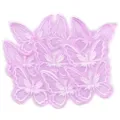 Close up of double layer 3D lace butterfly embroidery patches in light purple for DIY crafts - Approx 5.5X6cm / Purple