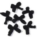 Black knitted bow accessories for DIY hair clips, clothing decoration and handmade crafts. - Size approx 4X5cm / 10 Pieces/Pack / Black