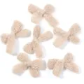 Handmade knit wool bows DIY accessories, cute hair clip materials for clothing decor. - Size approx 4X5cm / 10 Pieces/Pack / Light Khaki