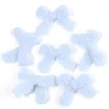 Light blue knitted handmade wool bow accessories for DIY hair clips clothing and hats decoration. - Size approx 4X5cm / 10 Pieces/Pack / Sky Blue