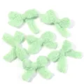 Green knitted bow hair clip accessory DIY craft clothing decorative material close up detail view - Size approx 4X5cm / 10 Pieces/Pack / Green