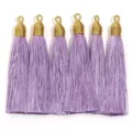 Nappe viola con cappucci in filo dorato e doppi anelli per lavori fai da te e decorazione ventaglio. - Confezione Singola (Lunghezza circa 85mm) / Viola chiaro
